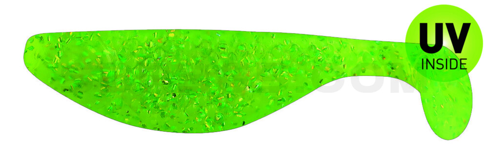 Aqua 3" (ca. 8,0 cm) chartreuse-hologramm glitter