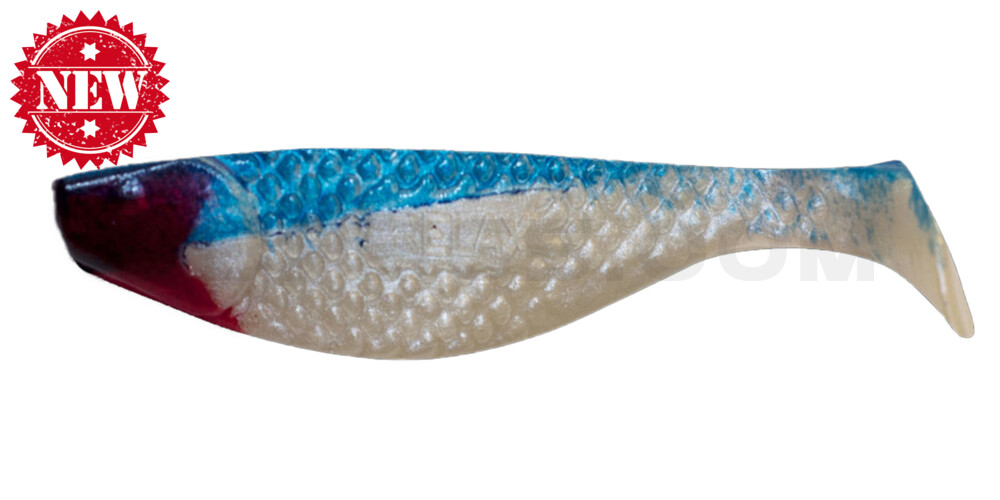 Aqua 3" (ca. 8,0 cm) perlweiss / blau