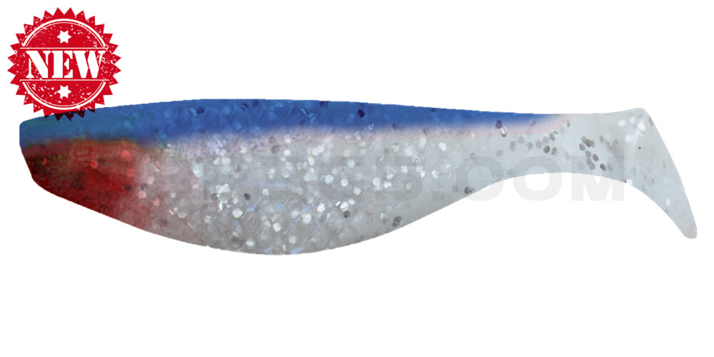 Aqua 4" (ca. 10,0 cm) blauperl-glitter / blau