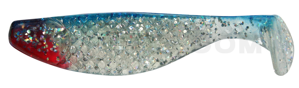 Aqua 4" (ca. 10,0 cm) klar silber-glitter / blau