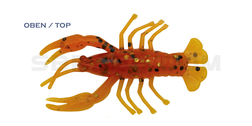 Baby Crawfish 2" (6,5cm) gelb / motoroil Glitter