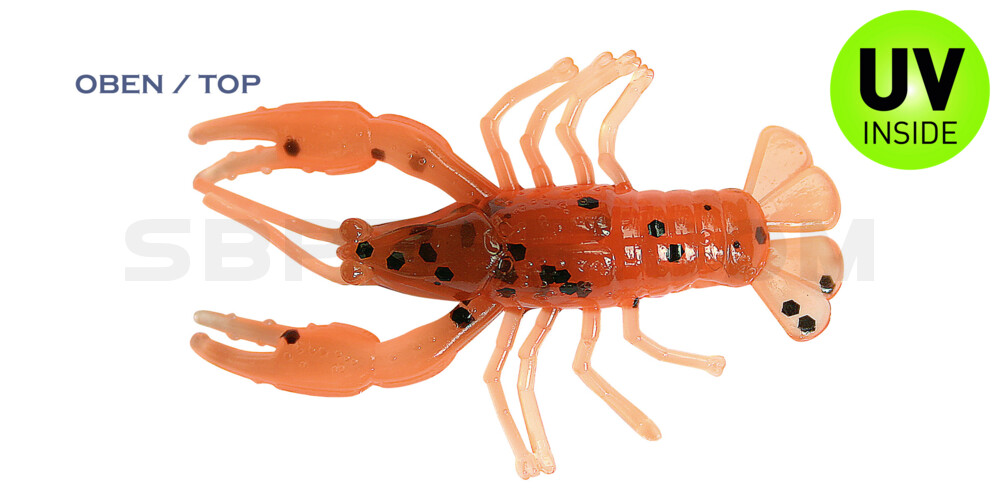 Baby Crawfish 2" (6,5cm) orange-braun grober,schwarzer Glitter