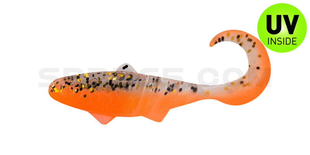 Banjo Twister 2" (ca. 5,0 cm) orange / klar gold,schwarz Glitter