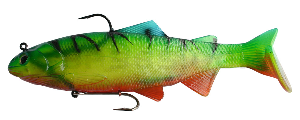 Bass Harasser  10" (ca. 25cm) Fire Tiger medium im Hartschalenblister