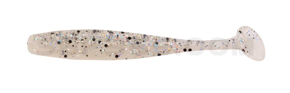 Bass Shad 2,5" (ca. 7 cm) perlweiss / klar salt´n pepper Glitter