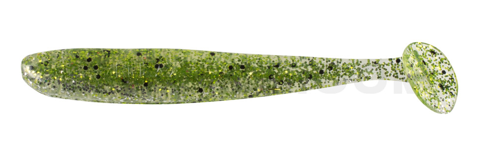 Bass Shad 3“ (ca. 9 cm) klar silber Glitter / chartreuse Glitter
