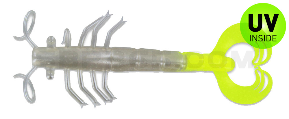 BBB Shrimp 3" (ca. 8cm) pearl / chartreuse tail