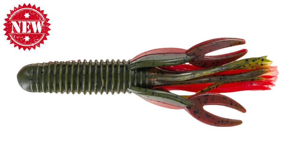 Craw Tube 4" (ca. 10,0 cm) Green Pumpkin Texas Red