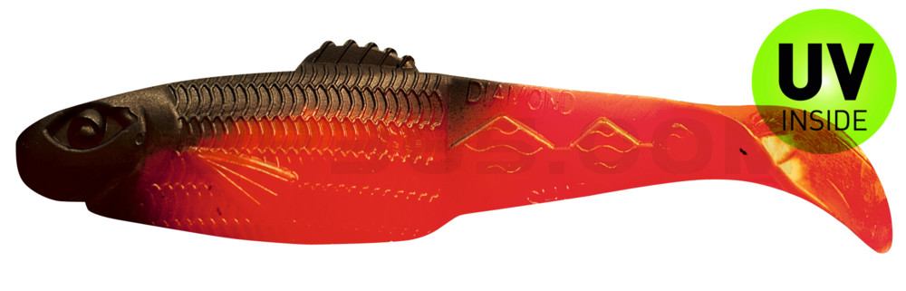 Diamond-Shad 2,5" (ca. 7,0 cm) feuerrot / schwarz