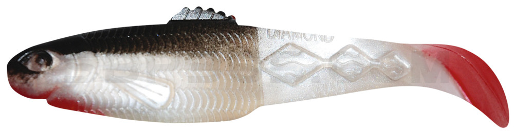 Diamond-Shad 2,5" (ca. 7,0 cm) perlweiss / schwarz