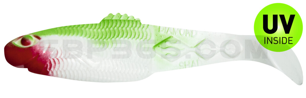 Diamond-Shad 2,5" (ca. 7,0 cm) reinweiss / grün
