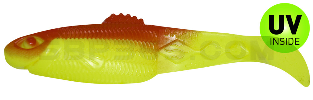 Diamond Shad 3,5" (ca. 10,0 cm) fluogelb / rot