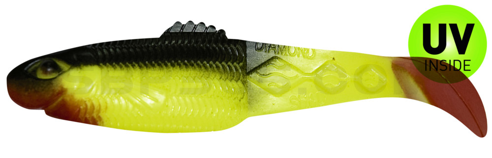 Diamond Shad 3,5" (ca. 10,0 cm) fluogelb / schwarz
