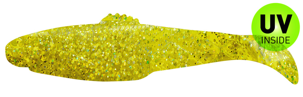 Diamond Shad 3,5" (ca. 10,0 cm) grün(chartreuse)-Glitter