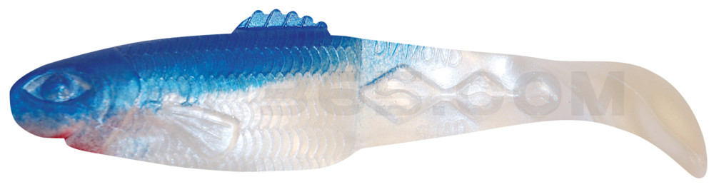 Diamond Shad 3,5" (ca. 10,0 cm) perlweiss / blau