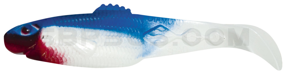 Diamond Shad 3,5" (ca. 10,0 cm) reinweiss / blau