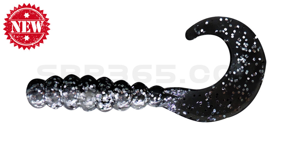 Fat Grub 2" (ca. 5 cm) Black Sparkle