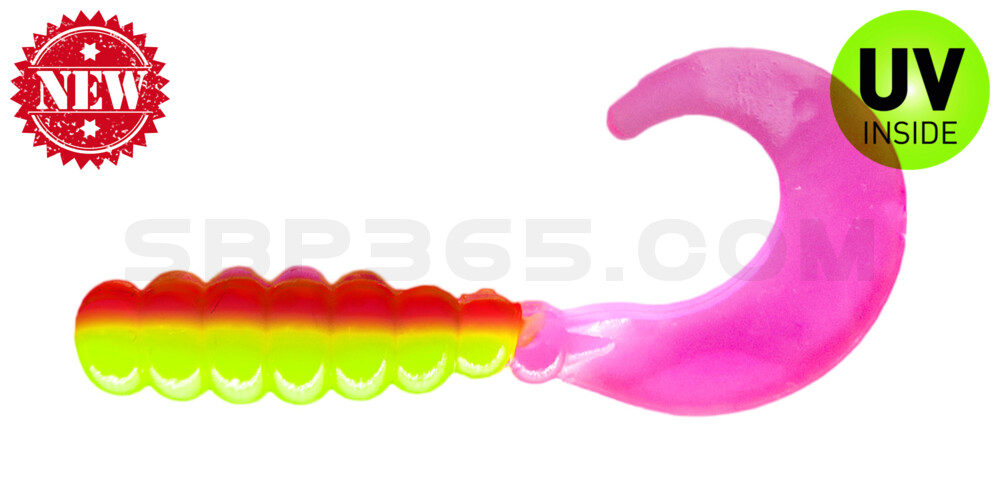 Fat Grub 2" (ca. 5 cm) Purple/opaque chartreuse/pink