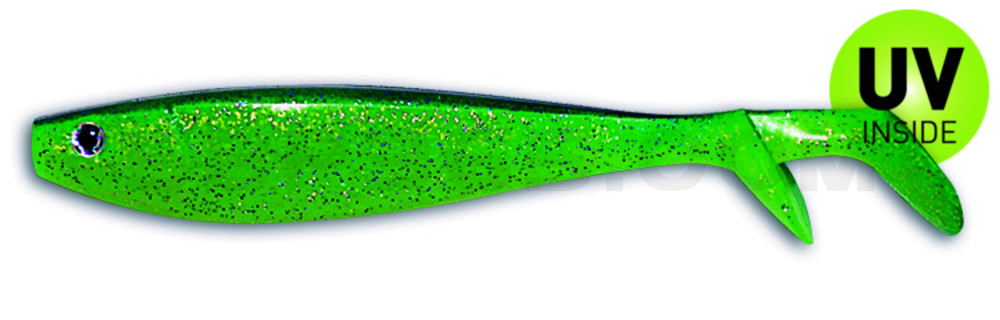 Fury Shad 6" (ca. 15 cm) grün(chartreuse)-Glitter / blau