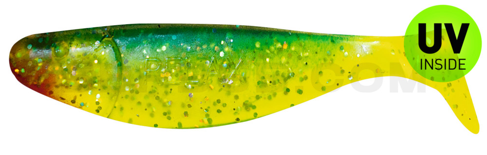 Jankes 6" (ca. 16,0 cm) grün(chartreuse)-Glitter / blau