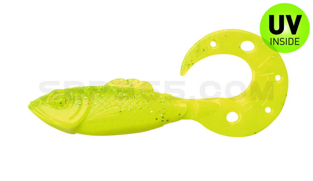Killer Grub 4" (ca. 12,0 cm) fluogelb  / fluogrün-Glitter