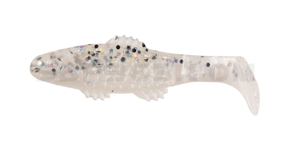 Killer Shad 2" (ca. 5,0 cm) perlweiss / klar salt´n pepper Glitter