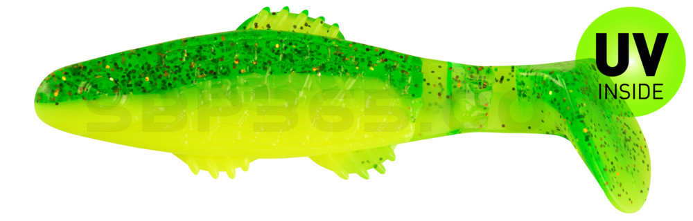 Killer Shad 3" (ca. 8,0 cm) fluogelb  / grün-Glitter