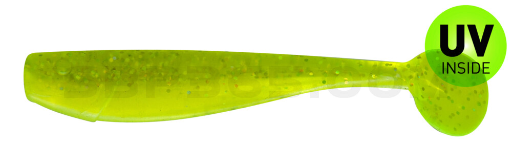 King-Shad 3" (ca. 8,0 cm) fluogelb  / fluogrün-Glitter