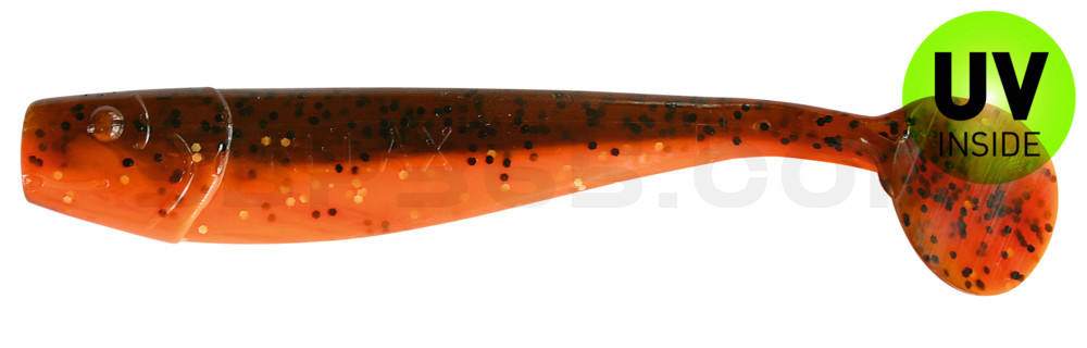 King-Shad 3" (ca. 8,0 cm) orange glitter / olivebraun glitter