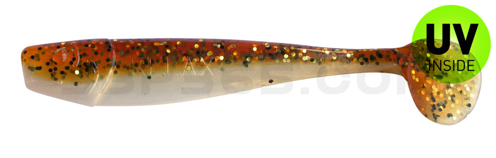 King-Shad 4" (ca. 11,0 cm) goldperl / motoroil Glitter