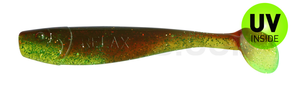 King-Shad 4" (ca. 11,0 cm) grün (chartreuse)-Glitter / motoroil Glitter