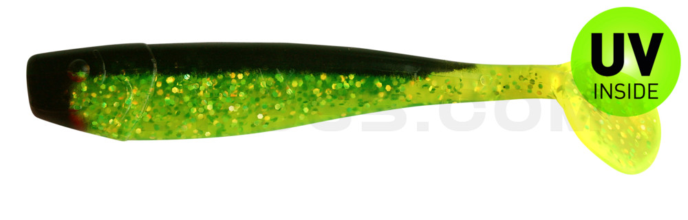 King-Shad 4" (ca. 11,0 cm) grün(chartreuse)glitter / schwarz