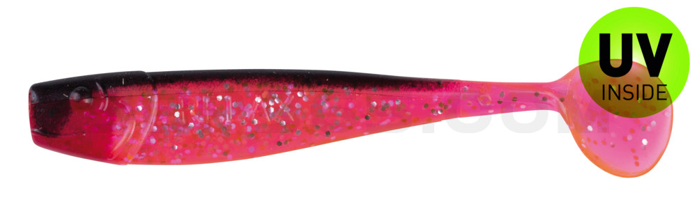 King-Shad 4" (ca. 11,0 cm) hot pink-Glitter / schwarz