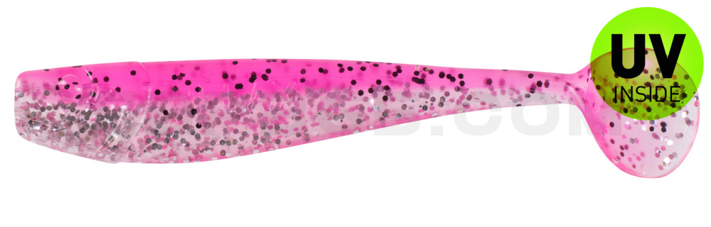 King-Shad 4" (ca. 11,0 cm) klar silber Glitter / hot pink Glitter