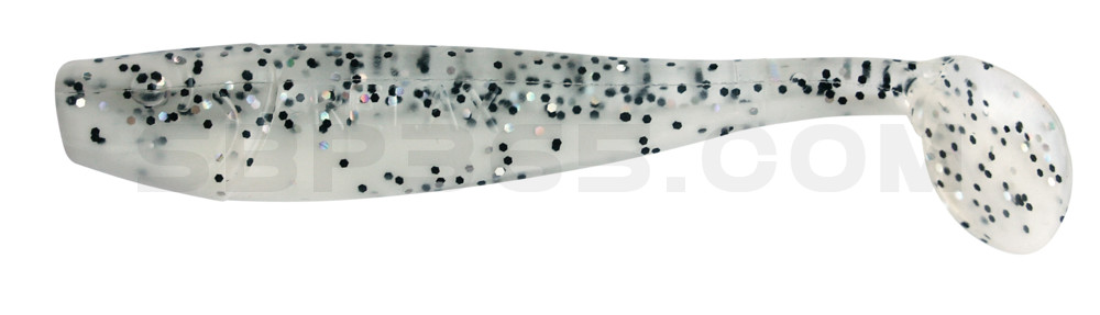 King-Shad 4" (ca. 11,0 cm) reinweiss / klar salt´n pepper Glitter