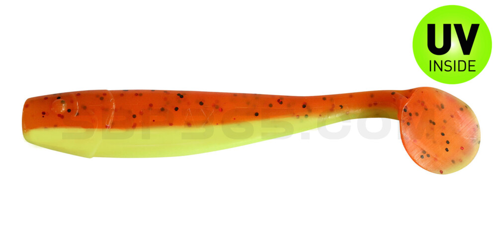 King-Shad 5" (ca. 14,0cm) fluogelb  / orange-silber Glitter