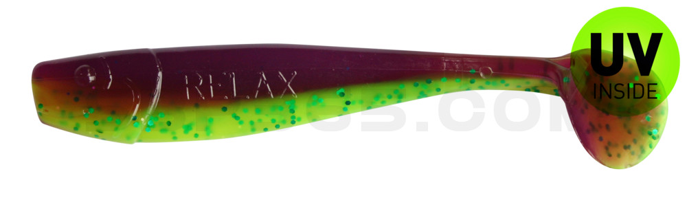King-Shad 5" (ca. 14,0cm) grün (chartreuse)-Glitter / blau-violett Glitter