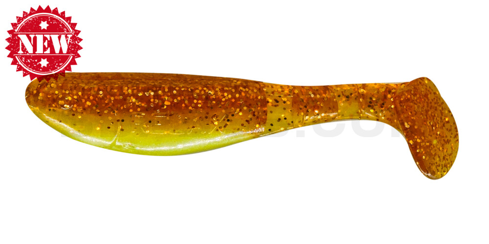 Kopyto-Classic 2,5" (ca.7,0 cm) fluogelb / chartreuse-Kupfer Glitter
