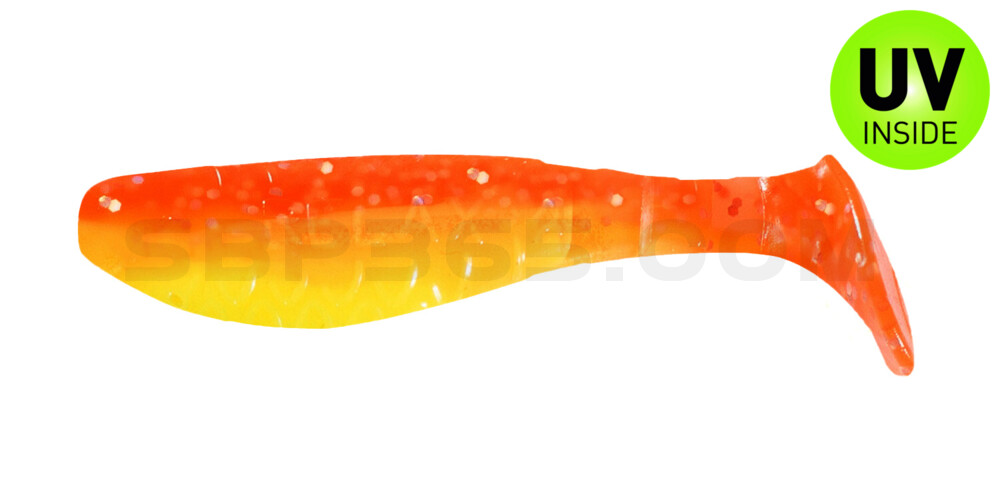 Kopyto-Classic 2,5" (ca.7,0 cm) fluogelb  / orange-silber Glitter