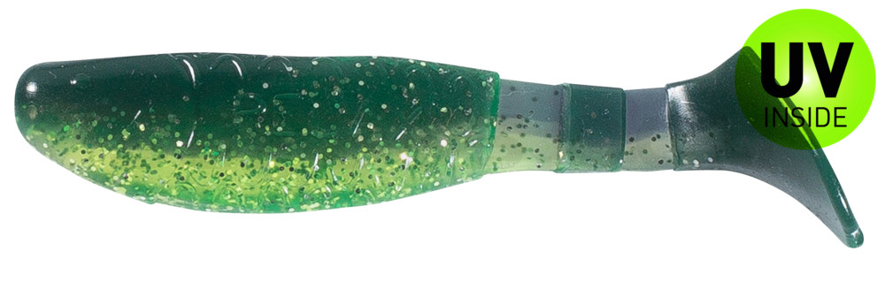 Kopyto-Classic 3" (ca. 8,0 cm) grün (chartreuse)-Glitter / blau-violett Glitter