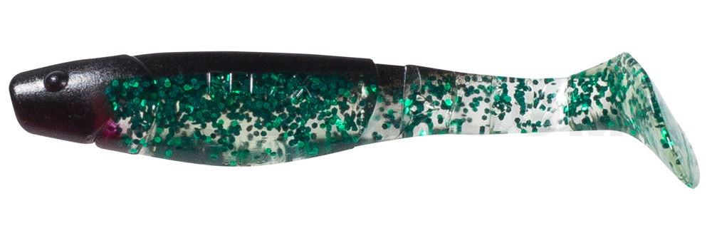 Kopyto-Classic 4" (ca. 11,0 cm) klar grün-Jumboglitter  / schwarz