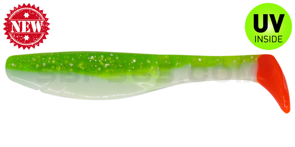 Kopyto-Classic 4" (ca. 11,0 cm) reinweiss / grün-Glitter / red tail