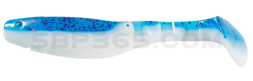 Kopyto-Classic 4" (ca. 11,0 cm) reinweiss / klar blau Glitter