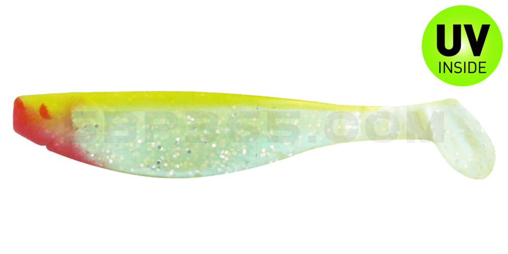 Kopyto-River 4" (ca. 11,0 cm) blauperl-Glitter / fluogelb