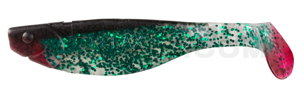 Kopyto-River 4" (ca. 11,0 cm) klar grün-Jumboglitter  / schwarz