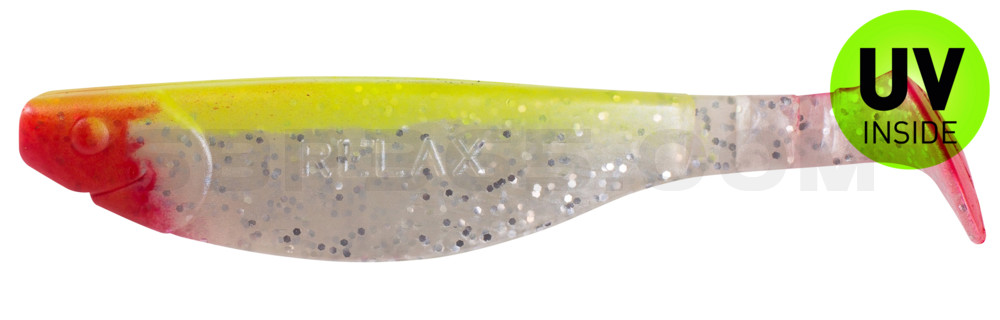 Kopyto-River 5" (ca. 13,0 cm) perlweiss-Glitter / fluogelb