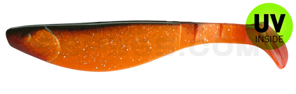 Kopyto-River 6" (ca. 16,0 cm) klar fluoorange-Glitter / schwarz