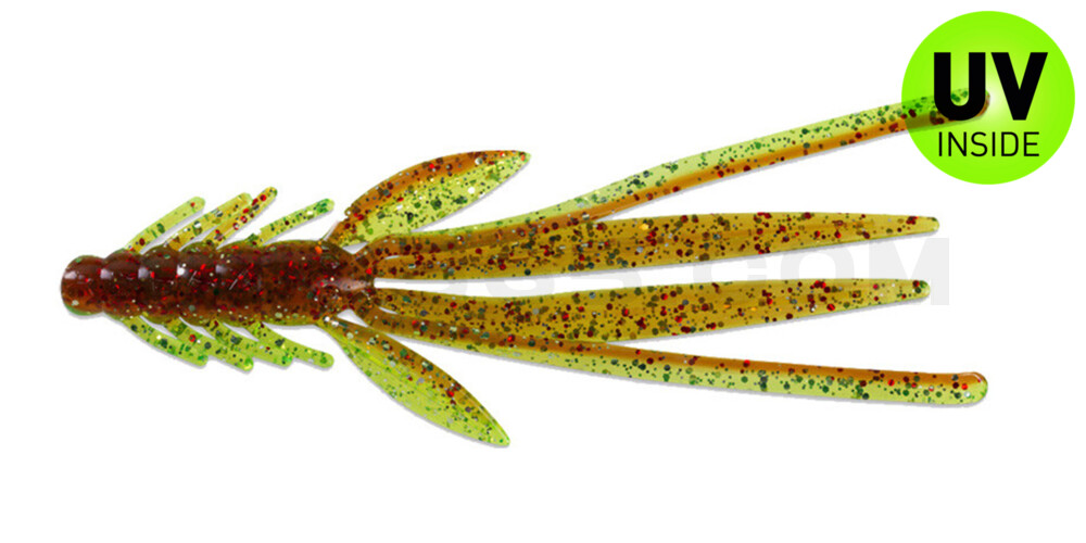 Nymph 5" (ca. 14,0 cm) grün (chartreuse)-Glitter / motoroil Glitter