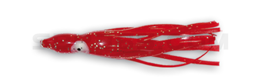 Octopus 3,5" (ca. 9cm) rot silber Glitter