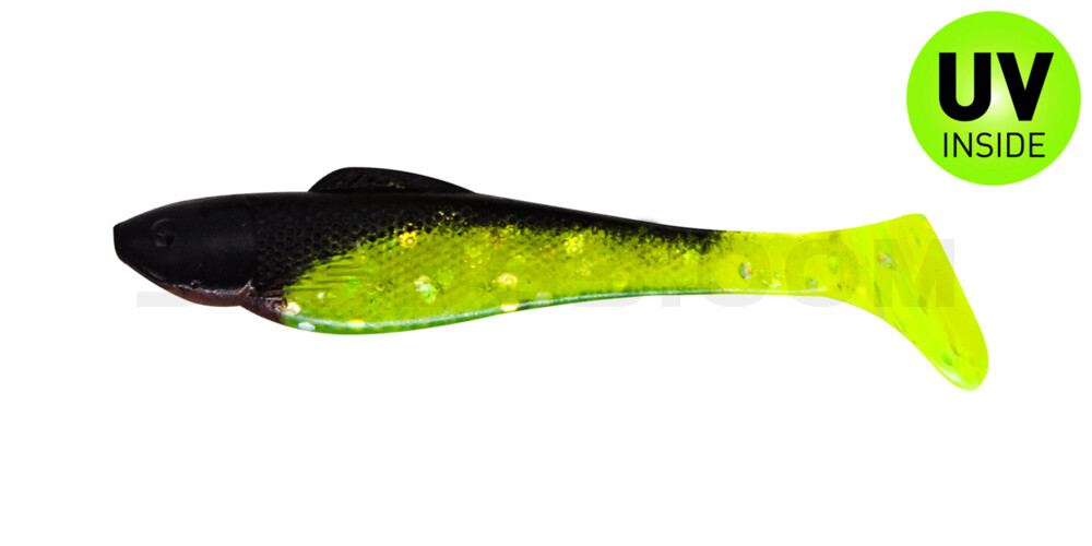Ohio 2" (ca. 5,0 cm) grün(chartreuse)-Glitter / schwarz